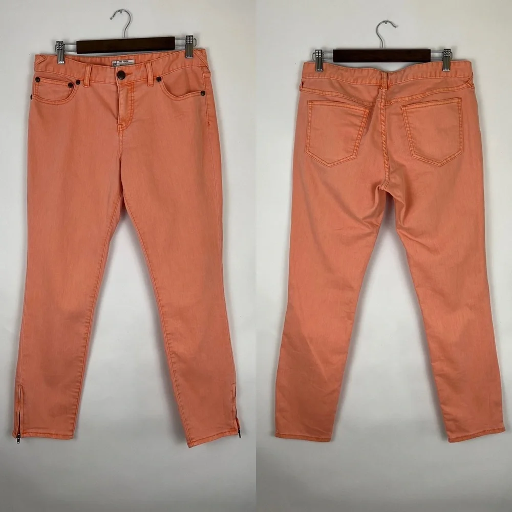 FREE PEOPLE skinny jeans in apricot color w30 - Picture 2 of 10